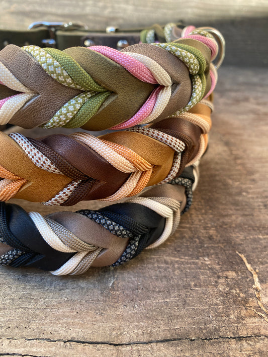 Lederhalsband Paracord